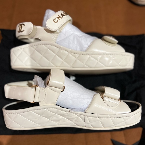 Authentic Women’s Chanel Leather Sandals - Picture 2 of 6